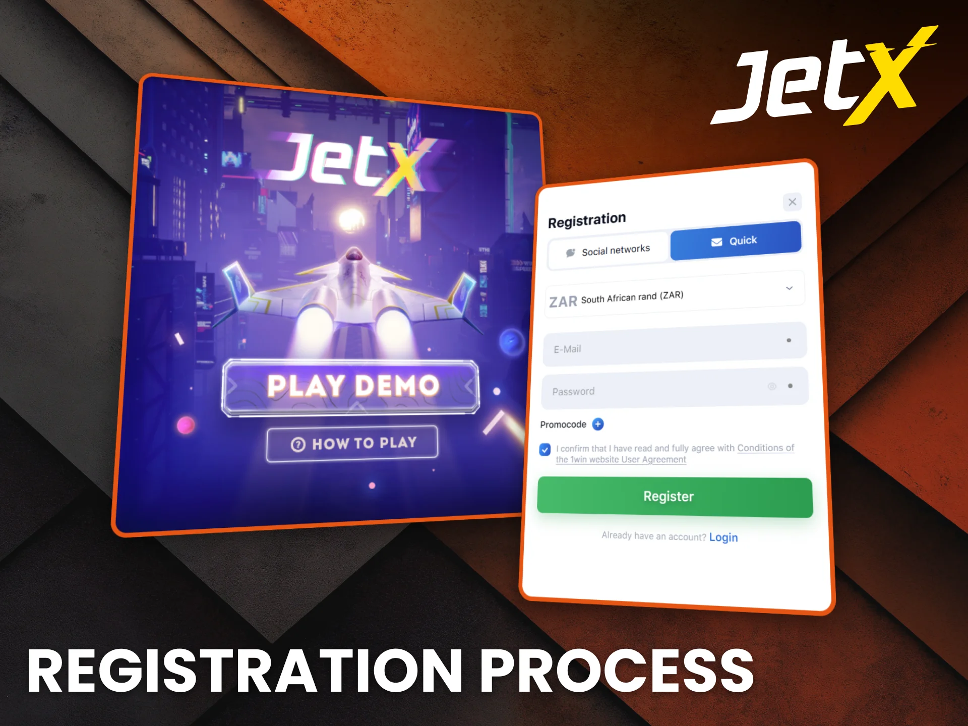 Register on JetX easily and start your gameplay journey.
